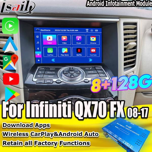 FX35 FX37 QX70 Infiniti Android CarPlay Infotainment Module Integrated YouTube, NetFlix, Google Map